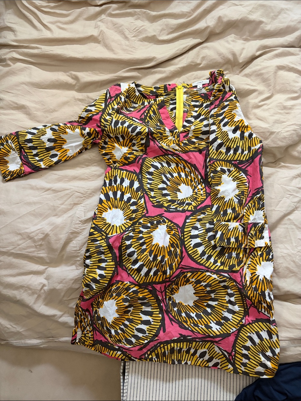 Pink & Yellow Printed Women's top jcrew size 6